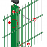 welded galvanized twin bar double horizontal wire mesh fence